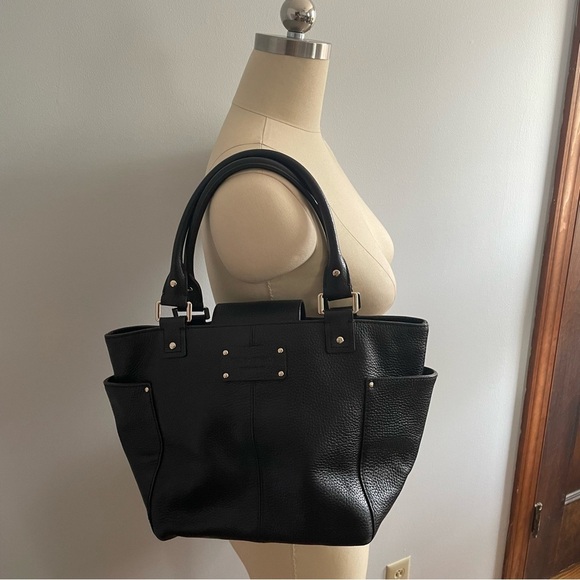 Kate Spade New York Black Pebbled Leather Tote Purse - Picture 12 of 13